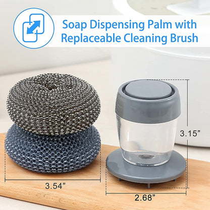 Kitchen Soap Dispensing Palm Brush (Pack of 2)
