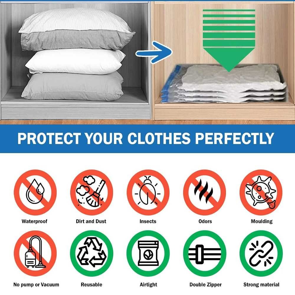 SpaceEase™ Vacuum Storage Bags (5 Pack) with Airpump